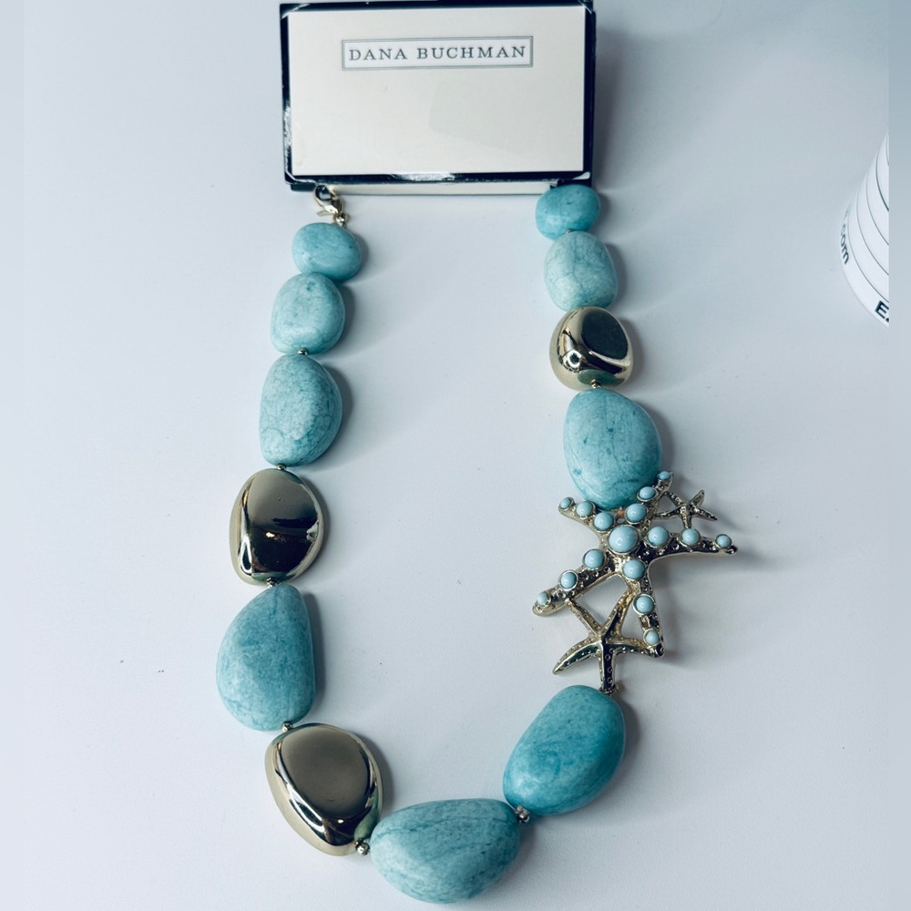 Dana Buchman Aqua and Gold Starfish Necklace